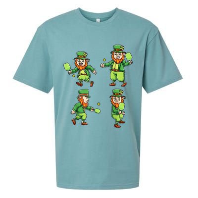 Pickleball Leprechauns St Patrick's Day Pickleball Player Sueded Cloud Jersey T-Shirt