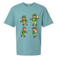 Pickleball Leprechauns St Patrick's Day Pickleball Player Sueded Cloud Jersey T-Shirt