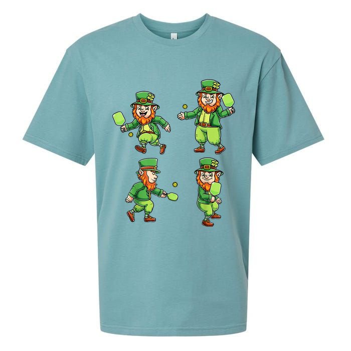 Pickleball Leprechauns St Patrick's Day Pickleball Player Sueded Cloud Jersey T-Shirt