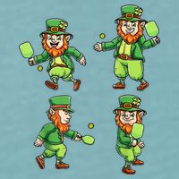 Pickleball Leprechauns St Patrick's Day Pickleball Player Sueded Cloud Jersey T-Shirt