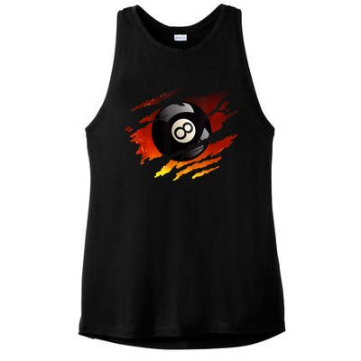 Pool League Snooker Eight Ball Billiards 8 Ball Pool Gift Ladies PosiCharge Tri-Blend Wicking Tank