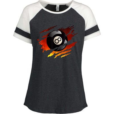 Pool League Snooker Eight Ball Billiards 8 Ball Pool Gift Enza Ladies Jersey Colorblock Tee