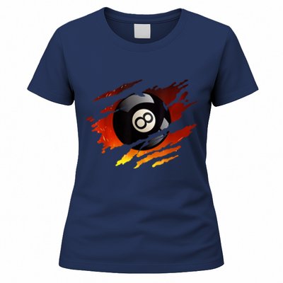 Pool League Snooker Eight Ball Billiards 8 Ball Pool Gift Women's T-Shirt