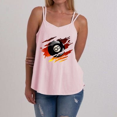 Pool League Snooker Eight Ball Billiards 8 Ball Pool Gift Women's Strappy Tank