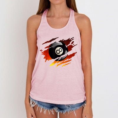 Pool League Snooker Eight Ball Billiards 8 Ball Pool Gift Women's Knotted Racerback Tank