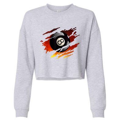 Pool League Snooker Eight Ball Billiards 8 Ball Pool Gift Cropped Pullover Crew