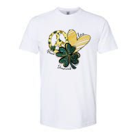 Peace Love Shamrock Leopard Irish Shamrocks St Patrick's Day Softstyle CVC T-Shirt