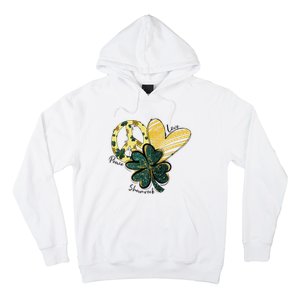 Peace Love Shamrock Leopard Irish Shamrocks St Patrick's Day Hoodie