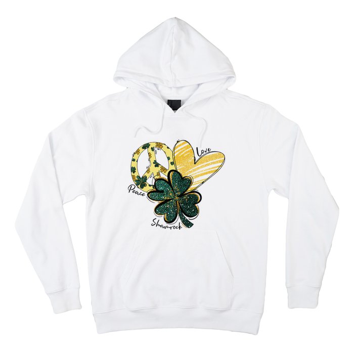 Peace Love Shamrock Leopard Irish Shamrocks St Patrick's Day Hoodie