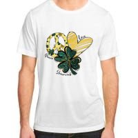 Peace Love Shamrock Leopard Irish Shamrocks St Patrick's Day Adult ChromaSoft Performance T-Shirt