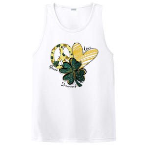 Peace Love Shamrock Leopard Irish Shamrocks St Patrick's Day PosiCharge Competitor Tank