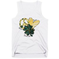 Peace Love Shamrock Leopard Irish Shamrocks St Patrick's Day Tank Top