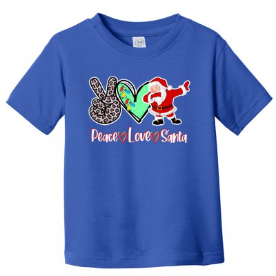 Peace Love Santa Leopard Print Funny Dabbing Christmas Gift Toddler T-Shirt