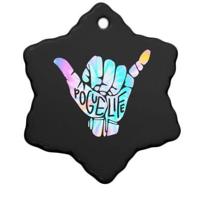 Pogue Life Shaka Hand Hang Loose Tie Dye Pattern Ceramic Star Ornament