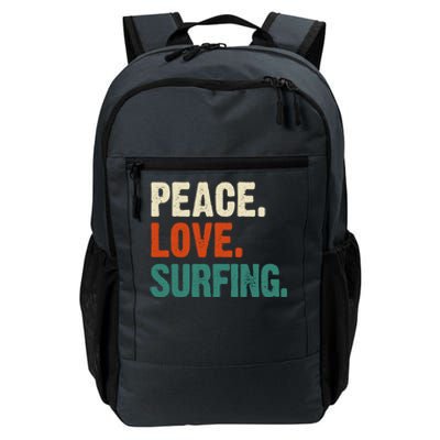 Peace Love Surfing Funny Mother Father Surfing Lover Vintage Gift Daily Commute Backpack