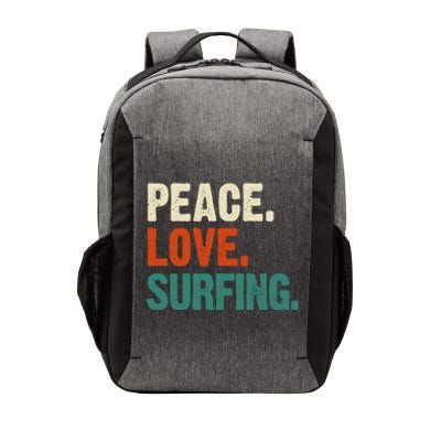 Peace Love Surfing Funny Mother Father Surfing Lover Vintage Gift Vector Backpack