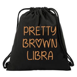 Pretty Libra September October Birthday Asian Latino Black Drawstring Bag