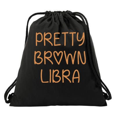 Pretty Libra September October Birthday Asian Latino Black Drawstring Bag