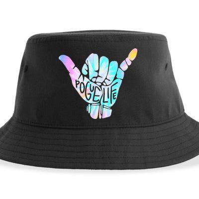 Pogue Life Shaka Hand Hang Loose Tie Dye Pattern Sustainable Bucket Hat