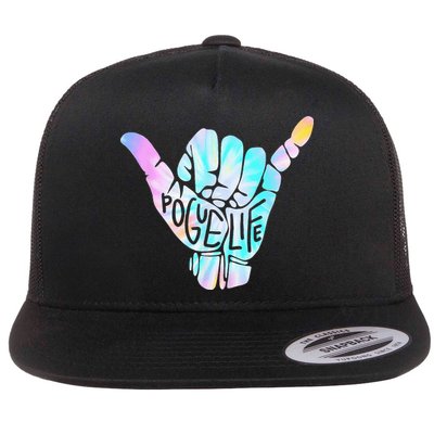 Pogue Life Shaka Hand Hang Loose Tie Dye Pattern Flatbill Hat