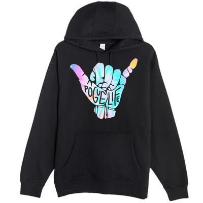 Pogue Life Shaka Hand Hang Loose Tie Dye Pattern Premium Pullover Hoodie