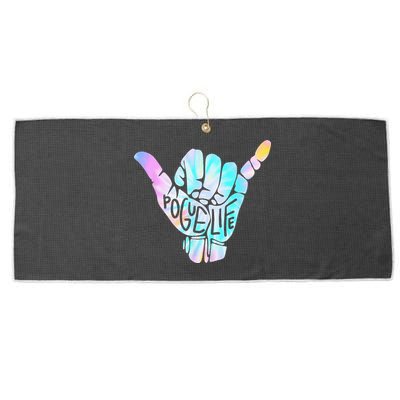 Pogue Life Shaka Hand Hang Loose Tie Dye Pattern Large Microfiber Waffle Golf Towel