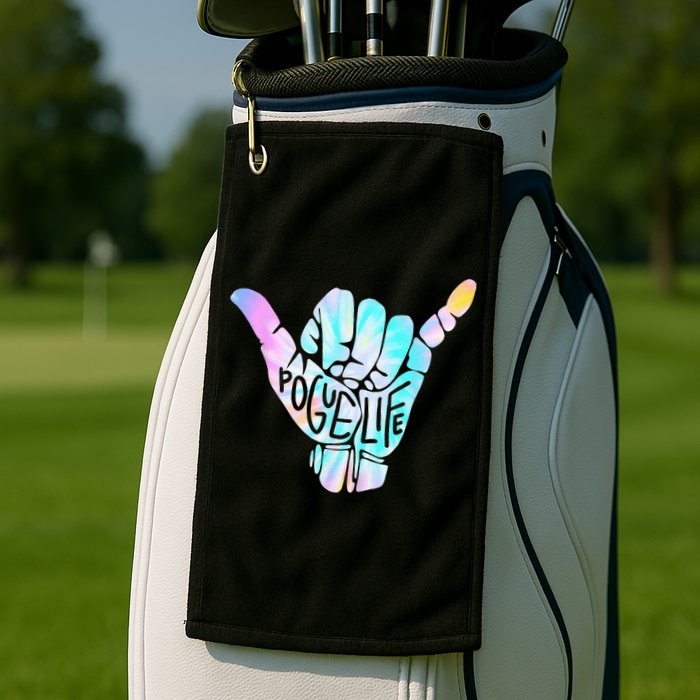 Pogue Life Shaka Hand Hang Loose Tie Dye Pattern Golf Towel