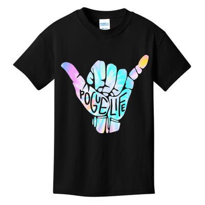 Pogue Life Shaka Hand Hang Loose Tie Dye Pattern Kids T-Shirt