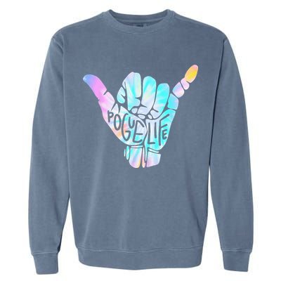 Pogue Life Shaka Hand Hang Loose Tie Dye Pattern Garment-Dyed Sweatshirt