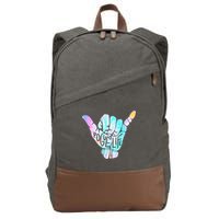 Pogue Life Shaka Hand Hang Loose Tie Dye Pattern Cotton Canvas Backpack