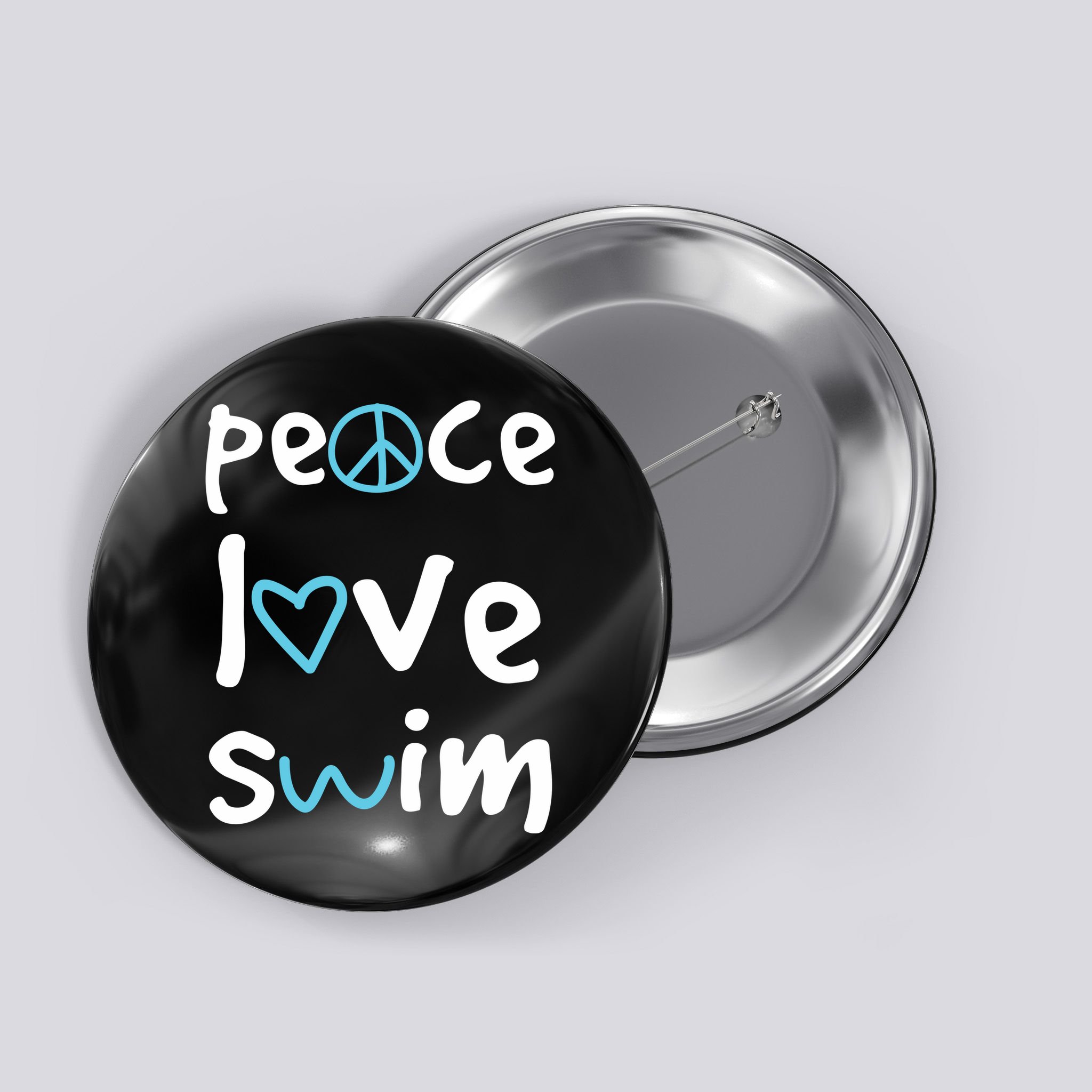 Peace Love Swim Cute Gift Swimmer Gift Love To Swim Button