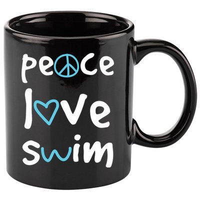 Peace Love Swim Cute Gift Swimmer Gift Love To Swim 11oz C Handle Ceramic Mug