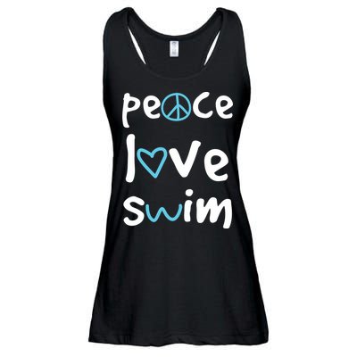Peace Love Swim Cute Gift Swimmer Gift Love To Swim Ladies Essential Flowy Tank