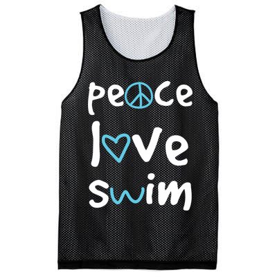 Peace Love Swim Cute Gift Swimmer Gift Love To Swim Mesh Reversible Basketball Jersey Tank