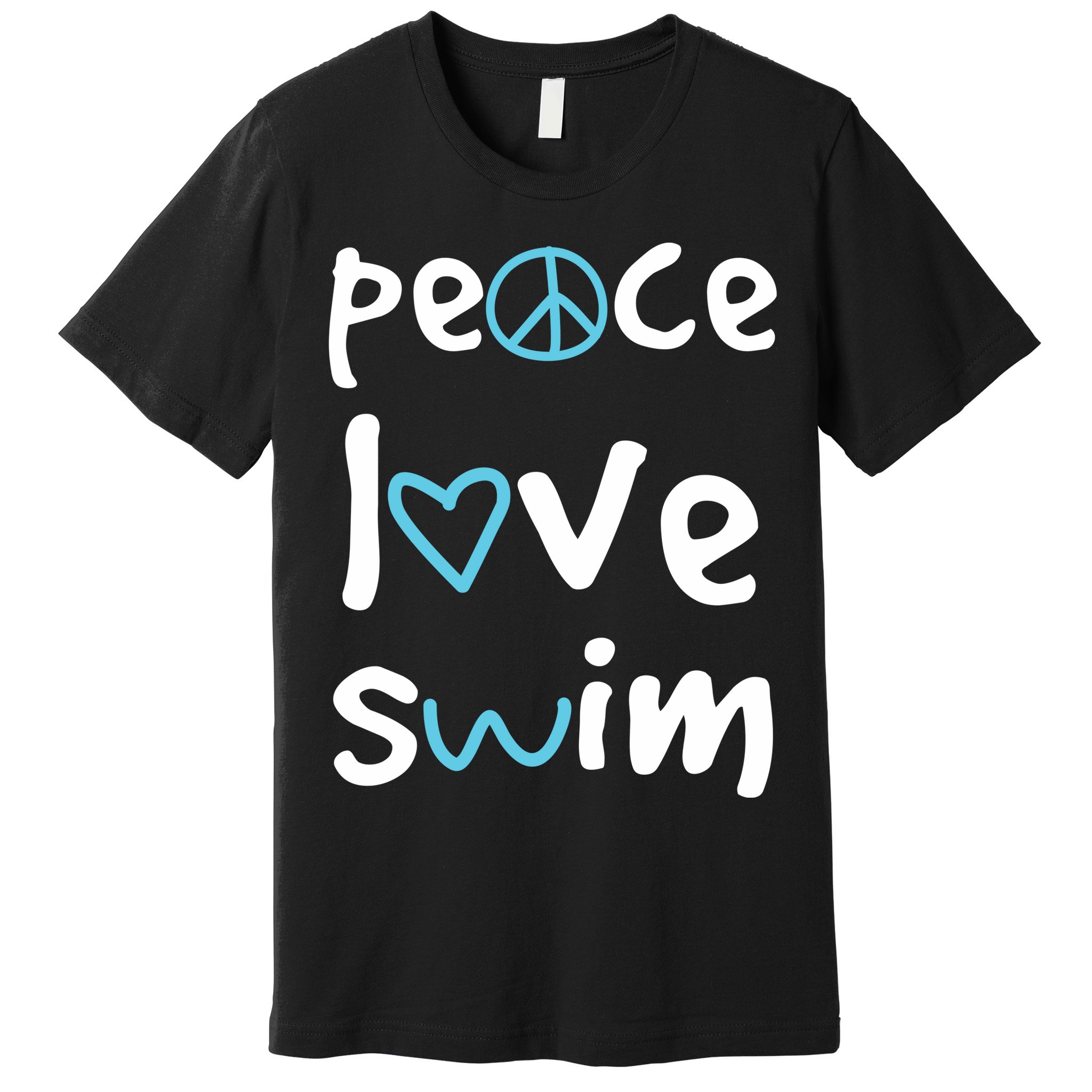 Peace Love Swim Cute Gift Swimmer Gift Love To Swim Premium T-Shirt
