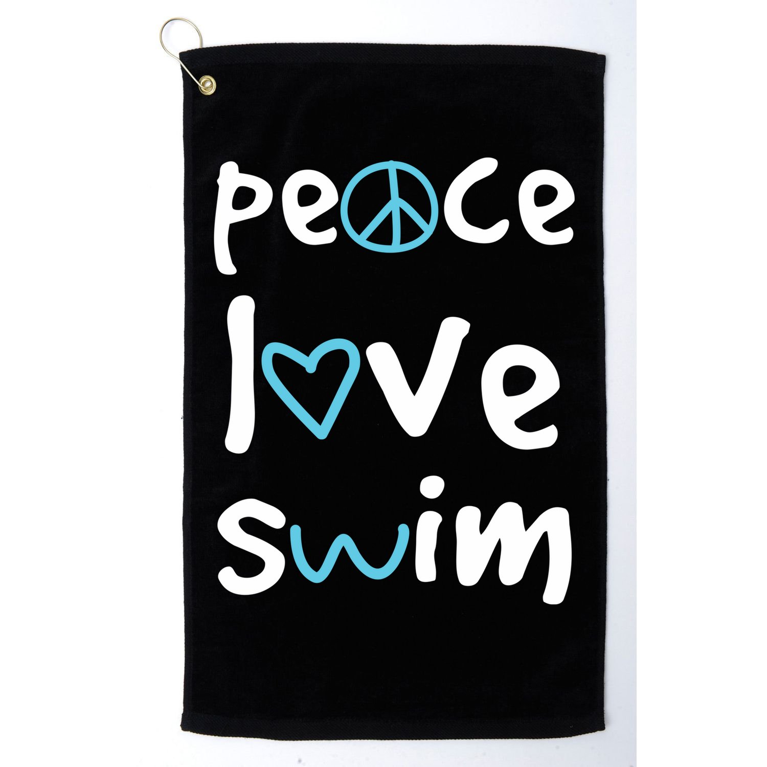 Peace Love Swim Cute Gift Swimmer Gift Love To Swim Golf Towel