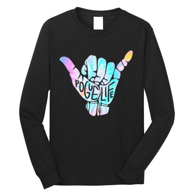 Pogue Life Shaka Hand Hang Loose Tie Dye Pattern Long Sleeve Shirt