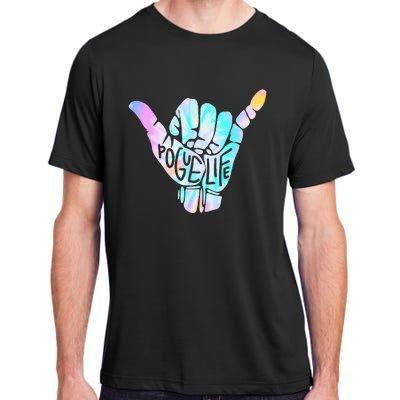 Pogue Life Shaka Hand Hang Loose Tie Dye Pattern Adult ChromaSoft Performance T-Shirt