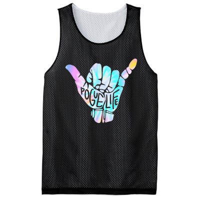 Pogue Life Shaka Hand Hang Loose Tie Dye Pattern Mesh Reversible Basketball Jersey Tank