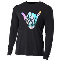 Pogue Life Shaka Hand Hang Loose Tie Dye Pattern Cooling Performance Long Sleeve Crew