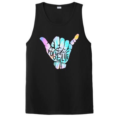 Pogue Life Shaka Hand Hang Loose Tie Dye Pattern PosiCharge Competitor Tank