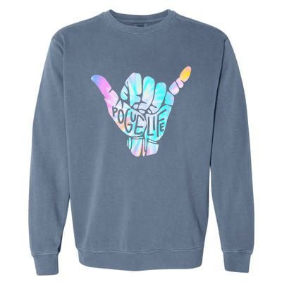 Pogue Life Shaka Hand Hang Loose Tie Dye Pattern Garment-Dyed Sweatshirt