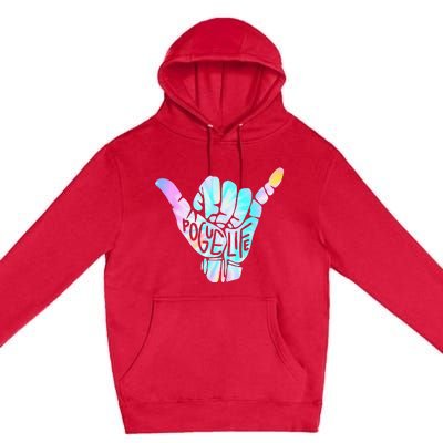 Pogue Life Shaka Hand Hang Loose Tie Dye Pattern Premium Pullover Hoodie