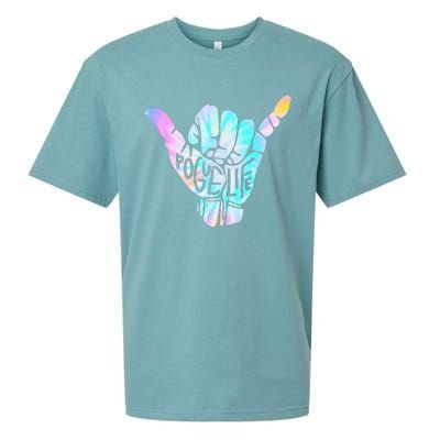 Pogue Life Shaka Hand Hang Loose Tie Dye Pattern Sueded Cloud Jersey T-Shirt