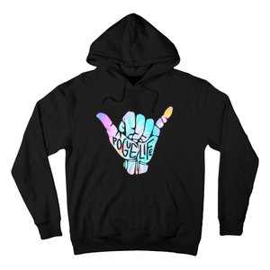 Pogu_e Life Shaka Hand Hang Loose Tie Dye Pattern Hoodie