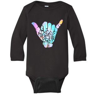 Pogu_e Life Shaka Hand Hang Loose Tie Dye Pattern Baby Long Sleeve Bodysuit