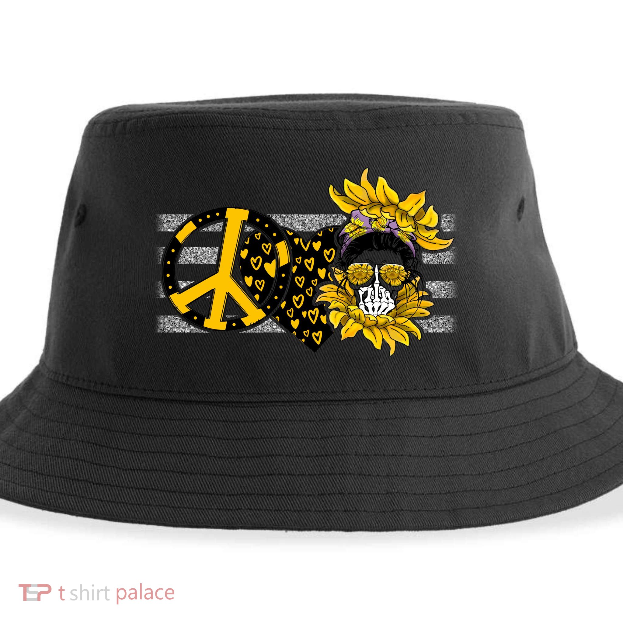 Peace Love Skull Mom Mother's Day Gift Sustainable Bucket Hat