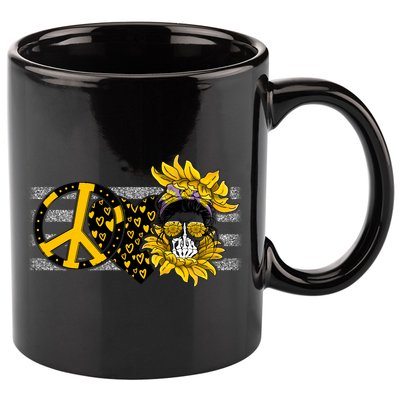 Peace Love Skull Mom Mother's Day Gift 11oz C Handle Ceramic Mug