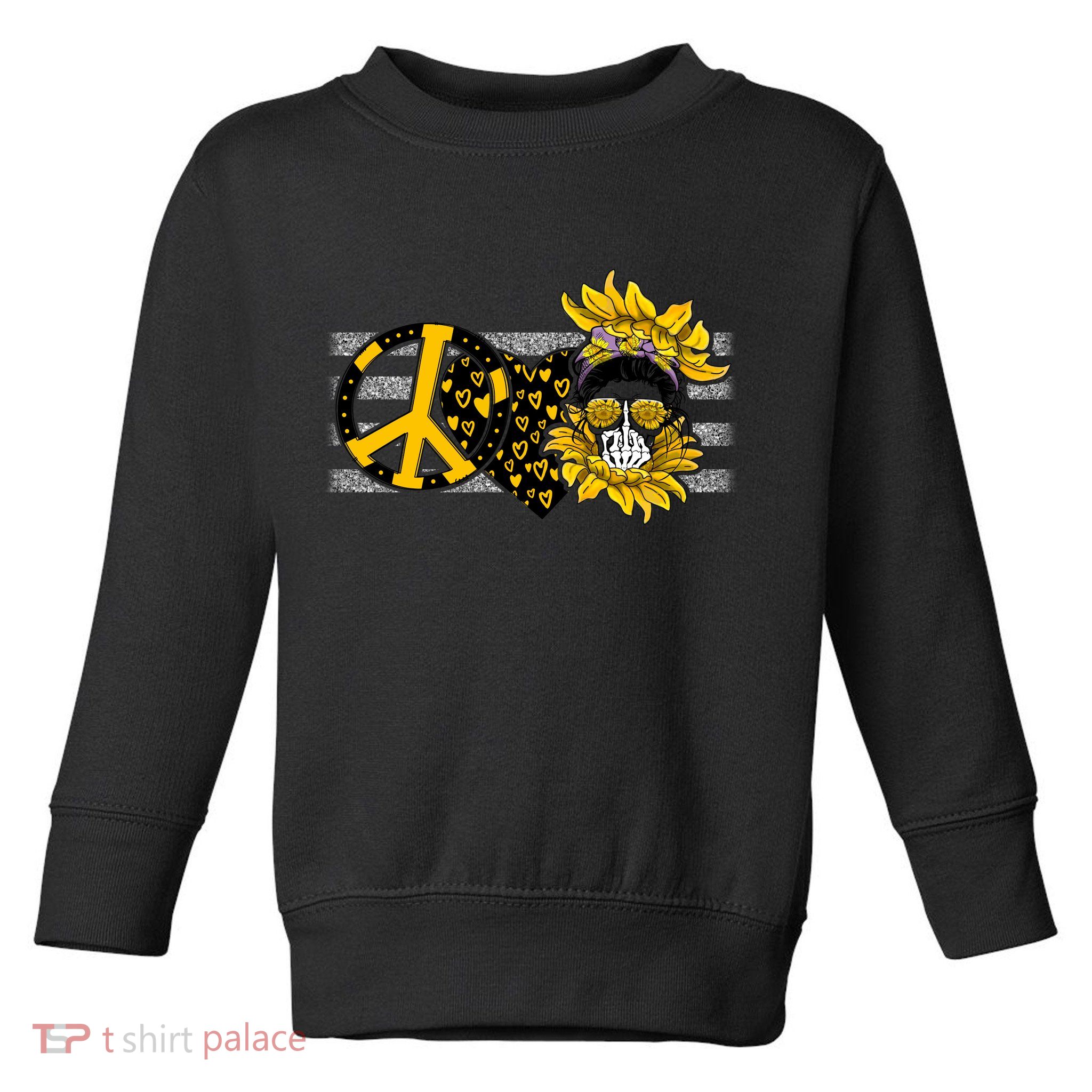 Peace Love Skull Mom Mother's Day Gift Toddler Sweatshirt