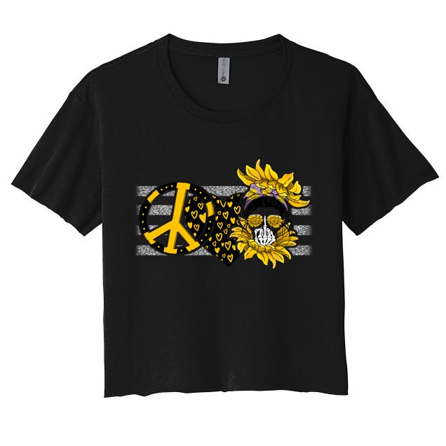 Peace Love Skull Mom Mother's Day Gift Crop Top